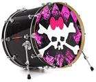 Vinyl Decal Skin Wrap for 22" Bass Kick Drum Head Pink Diamond Skull - DRUM HEAD NOT INCLUDED