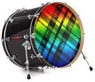 Vinyl Decal Skin Wrap for 22" Bass Kick Drum Head Rainbow Plaid - DRUM HEAD NOT INCLUDED