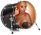 Vinyl Decal Skin Wrap for 22" Bass Kick Drum Head 0range Pin Up Girl - DRUM HEAD NOT INCLUDED