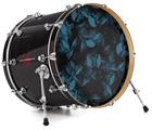 Vinyl Decal Skin Wrap for 22" Bass Kick Drum Head Skulls Confetti Blue - DRUM HEAD NOT INCLUDED