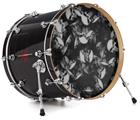 Vinyl Decal Skin Wrap for 22" Bass Kick Drum Head Skulls Confetti White - DRUM HEAD NOT INCLUDED