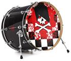 Vinyl Decal Skin Wrap for 22" Bass Kick Drum Head Emo Skull 5 - DRUM HEAD NOT INCLUDED