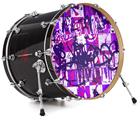Vinyl Decal Skin Wrap for 22" Bass Kick Drum Head Purple Checker Graffiti - DRUM HEAD NOT INCLUDED