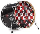 Vinyl Decal Skin Wrap for 22" Bass Kick Drum Head Checker Graffiti - DRUM HEAD NOT INCLUDED