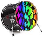 Vinyl Decal Skin Wrap for 22" Bass Kick Drum Head Rainbow Leopard - DRUM HEAD NOT INCLUDED