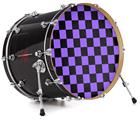 Vinyl Decal Skin Wrap for 22" Bass Kick Drum Head Checkers Purple - DRUM HEAD NOT INCLUDED
