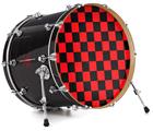 Vinyl Decal Skin Wrap for 22" Bass Kick Drum Head Checkers Red - DRUM HEAD NOT INCLUDED