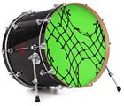Vinyl Decal Skin Wrap for 22" Bass Kick Drum Head Ripped Fishnets Green - DRUM HEAD NOT INCLUDED