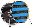 Vinyl Decal Skin Wrap for 22" Bass Kick Drum Head Skull Stripes Blue - DRUM HEAD NOT INCLUDED
