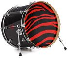 Vinyl Decal Skin Wrap for 22" Bass Kick Drum Head Zebra Red - DRUM HEAD NOT INCLUDED
