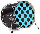 Vinyl Decal Skin Wrap for 22" Bass Kick Drum Head Kearas Polka Dots Black And Blue - DRUM HEAD NOT INCLUDED