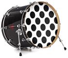 Vinyl Decal Skin Wrap for 22" Bass Kick Drum Head Kearas Polka Dots White And Black - DRUM HEAD NOT INCLUDED