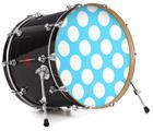 Vinyl Decal Skin Wrap for 22" Bass Kick Drum Head Kearas Polka Dots White And Blue - DRUM HEAD NOT INCLUDED