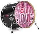 Vinyl Decal Skin Wrap for 22" Bass Kick Drum Head Grunge Love - DRUM HEAD NOT INCLUDED
