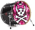 Vinyl Decal Skin Wrap for 22" Bass Kick Drum Head Pink Bow Princess - DRUM HEAD NOT INCLUDED