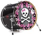 Vinyl Decal Skin Wrap for 22" Bass Kick Drum Head Pink Bow Skull - DRUM HEAD NOT INCLUDED