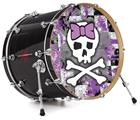 Vinyl Decal Skin Wrap for 22" Bass Kick Drum Head Princess Skull Purple - DRUM HEAD NOT INCLUDED