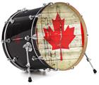 Vinyl Decal Skin Wrap for 22" Bass Kick Drum Head Painted Faded and Cracked Canadian Canada Flag - DRUM HEAD NOT INCLUDED