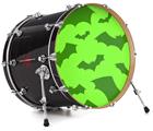 Vinyl Decal Skin Wrap for 22" Bass Kick Drum Head Deathrock Bats Green - DRUM HEAD NOT INCLUDED