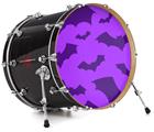 Vinyl Decal Skin Wrap for 22" Bass Kick Drum Head Deathrock Bats Purple - DRUM HEAD NOT INCLUDED