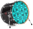Vinyl Decal Skin Wrap for 22" Bass Kick Drum Head Skull Patch Pattern Blue - DRUM HEAD NOT INCLUDED