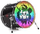 Vinyl Decal Skin Wrap for 22" Bass Kick Drum Head Cartoon Skull Rainbow - DRUM HEAD NOT INCLUDED