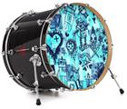 Vinyl Decal Skin Wrap for 22" Bass Kick Drum Head Scene Kid Sketches Blue - DRUM HEAD NOT INCLUDED