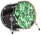 Vinyl Decal Skin Wrap for 22" Bass Kick Drum Head Scene Kid Sketches Green - DRUM HEAD NOT INCLUDED