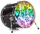 Vinyl Decal Skin Wrap for 22" Bass Kick Drum Head Scene Kid Sketches Rainbow - DRUM HEAD NOT INCLUDED