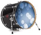Vinyl Decal Skin Wrap for 22" Bass Kick Drum Head Bokeh Hex Blue - DRUM HEAD NOT INCLUDED