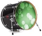 Vinyl Decal Skin Wrap for 22" Bass Kick Drum Head Bokeh Hex Green - DRUM HEAD NOT INCLUDED