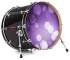 Vinyl Decal Skin Wrap for 22" Bass Kick Drum Head Bokeh Hex Purple - DRUM HEAD NOT INCLUDED