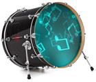 Vinyl Decal Skin Wrap for 22" Bass Kick Drum Head Bokeh Music Neon Teal - DRUM HEAD NOT INCLUDED