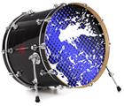 Vinyl Decal Skin Wrap for 22" Bass Kick Drum Head Halftone Splatter White Blue - DRUM HEAD NOT INCLUDED