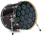Vinyl Decal Skin Wrap for 22" Bass Kick Drum Head Blue Green And Black Lips - DRUM HEAD NOT INCLUDED