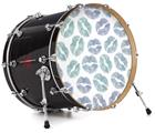 Vinyl Decal Skin Wrap for 22" Bass Kick Drum Head Blue Green Lips - DRUM HEAD NOT INCLUDED