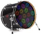 Vinyl Decal Skin Wrap for 22" Bass Kick Drum Head Rainbow Lips Black - DRUM HEAD NOT INCLUDED