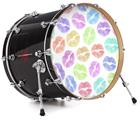 Vinyl Decal Skin Wrap for 22" Bass Kick Drum Head Rainbow Lips White - DRUM HEAD NOT INCLUDED