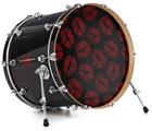Vinyl Decal Skin Wrap for 22" Bass Kick Drum Head Red And Black Lips - DRUM HEAD NOT INCLUDED