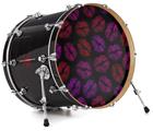 Vinyl Decal Skin Wrap for 22" Bass Kick Drum Head Red Pink And Black Lips - DRUM HEAD NOT INCLUDED