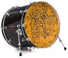 Vinyl Decal Skin Wrap for 22" Bass Kick Drum Head Folder Doodles Orange - DRUM HEAD NOT INCLUDED