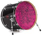 Vinyl Decal Skin Wrap for 22" Bass Kick Drum Head Folder Doodles Fuchsia - DRUM HEAD NOT INCLUDED