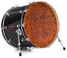 Vinyl Decal Skin Wrap for 22" Bass Kick Drum Head Folder Doodles Burnt Orange - DRUM HEAD NOT INCLUDED