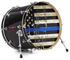 Vinyl Decal Skin Wrap for 22" Bass Kick Drum Head Painted Faded and Cracked Blue Line USA American Flag - DRUM HEAD NOT INCLUDED