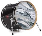 Vinyl Decal Skin Wrap for 22" Bass Kick Drum Head Blue Black Marble - DRUM HEAD NOT INCLUDED