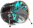 Vinyl Decal Skin Wrap for 22" Bass Kick Drum Head Baja 0032 Neon Teal - DRUM HEAD NOT INCLUDED