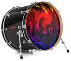 Vinyl Decal Skin Wrap for 22" Bass Kick Drum Head Liquid Metal Chrome Flame Hot - DRUM HEAD NOT INCLUDED