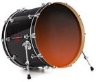 Vinyl Decal Skin Wrap for 22" Bass Kick Drum Head Smooth Fades Burnt Orange Black - DRUM HEAD NOT INCLUDED