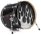 Vinyl Decal Skin Wrap for 22" Bass Kick Drum Head Metal Flames Chrome - DRUM HEAD NOT INCLUDED