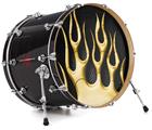 Vinyl Decal Skin Wrap for 22" Bass Kick Drum Head Metal Flames Yellow - DRUM HEAD NOT INCLUDED